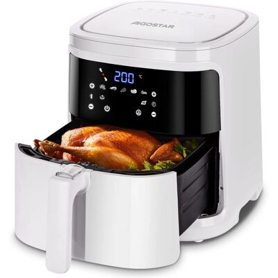Freidora de Aire Blanca 7L 1900W Aigostar - 7 Programas & Pantalla táctil Freidora de Aire Blanca 7L 1900W Aigostar - 7 Programas & Pantalla táctil