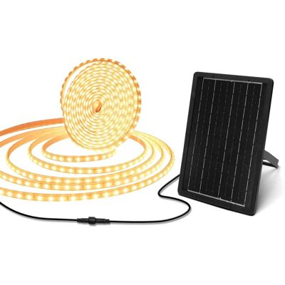 AIGOSTAR Banda LED Solar Exterior 10M 600 LEDs Impermeable IP65 Control Inteligente AIGOSTAR Banda LED Solar Exterior 10M 600 LEDs Impermeable IP65 Control Inteligente