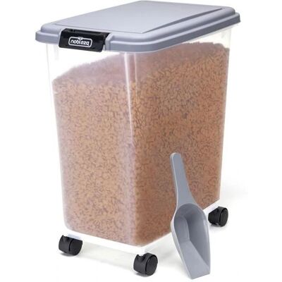 Contenedor de Comida para Mascotas Nobleza 40L con Ruedas - Hermético y Transparente Contenedor de Comida para Mascotas Nobleza 40L con Ruedas - Hermético y Transparente