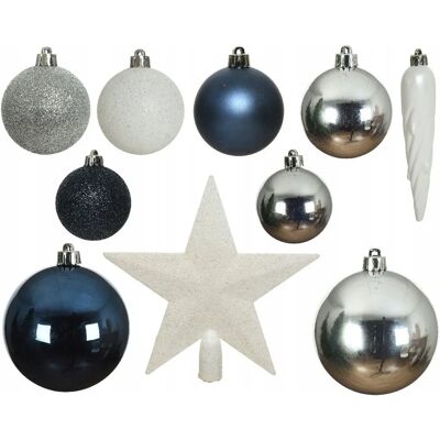 Decoris Blaue, Weiße & Silberne Baumaccessoires - Weihnachtsdeko Decoris Blaue, Weiße & Silberne Baumaccessoires - Weihnachtsdeko