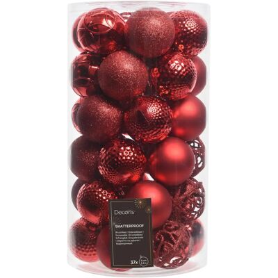 Decoris Palline di Natale Rosse - 37 Pezzi - Decorazione Festiva Decoris Palline di Natale Rosse - 37 Pezzi - Decorazione Festiva