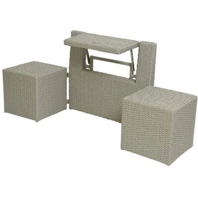 Ensemble Balcon Java - Salon de jardin avec table et poufs - Publicité Ensemble Balcon Java - Salon de jardin avec table et poufs - Publicité