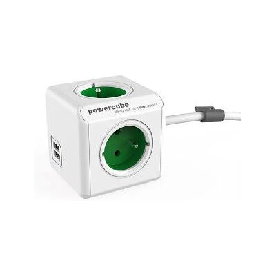 Allocacoc Steckdosenleiste, PowerCube Extended, 3 Anschlüsse, 2 USB, 1,5 m Allocacoc Steckdosenleiste, PowerCube Extended, 3 Anschlüsse, 2 USB, 1,5 m