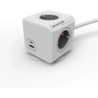 Allocacoc PowerCube Extended - 4 Steckdosen, USB-C, USB-A - 1,5m Kabel Allocacoc PowerCube Extended - 4 Steckdosen, USB-C, USB-A - 1,5m Kabel
