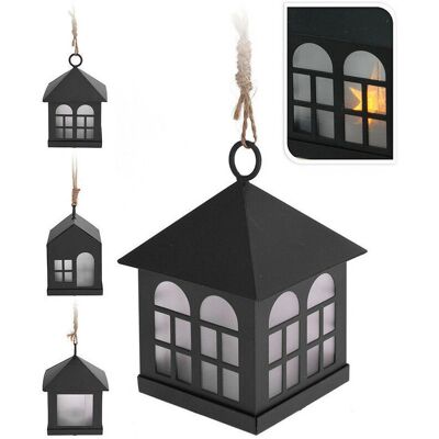 Lanterne - Noir en métal - Lumière chaude - 6x8cm - IP20 Lanterne - Noir en métal - Lumière chaude - 6x8cm - IP20