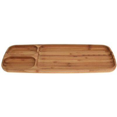 LG Vassoio Oval Bambus Servierplatte - 3 Fächer, 39x16cm LG Vassoio Oval Bambus Servierplatte - 3 Fächer, 39x16cm