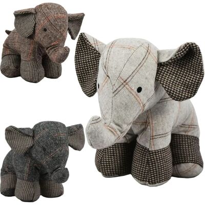 The Magic Toy Shop Large Tartan Heavy Fabric Elephant Novelty Door Stop - Door Stopper Animal Toy The Magic Toy Shop Large Tartan Heavy Fabric Elephant Novelty Door Stop - Door Stopper Animal Toy