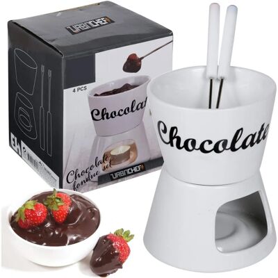 KOOPMAN Ensemble de Fondue au Chocolat en Céramique pour 2 - Set de Fondue - Publicité KOOPMAN Ensemble de Fondue au Chocolat en Céramique pour 2 - Set de Fondue - Publicité