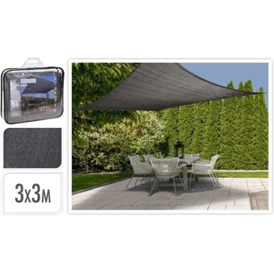 ProGarden Donkergrijze Vierkante Zonnescherm - 3x3 m ProGarden Donkergrijze Vierkante Zonnescherm - 3x3 m