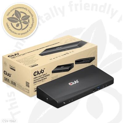 Club 3D CSV-1562 Docking Station - Triple 4K USB-C Power Delivery Club 3D CSV-1562 Docking Station - Triple 4K USB-C Power Delivery