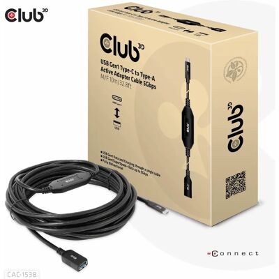 Cavo USB Club 3D CAC-1538 - USB 3.2 Gen1, Attivo, 10m Cavo USB Club 3D CAC-1538 - USB 3.2 Gen1, Attivo, 10m