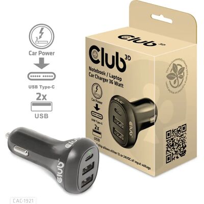 Club 3D USB KFZ-Ladegerät - 36W, USB-C & A, 12/24V Club 3D USB KFZ-Ladegerät - 36W, USB-C & A, 12/24V