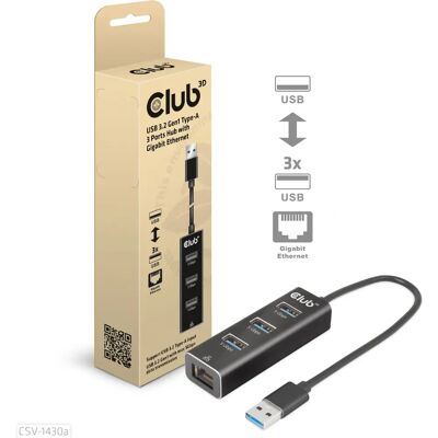 Club 3D CSV-1430A Hub USB 3.2 & Ethernet - Docking Station Club 3D CSV-1430A Hub USB 3.2 & Ethernet - Docking Station