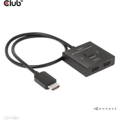Club 3D CSV-1384 KVM-kytkin - HDMI 2-in-1 kaksisuuntainen 8K60Hz/4K120Hz Club 3D CSV-1384 KVM-kytkin - HDMI 2-in-1 kaksisuuntainen 8K60Hz/4K120Hz