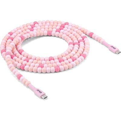 Club3D Rosa USB-C Perlen-Kabel - 60W, 480Mbps, 2m - USB Kabel Club3D Rosa USB-C Perlen-Kabel - 60W, 480Mbps, 2m - USB Kabel