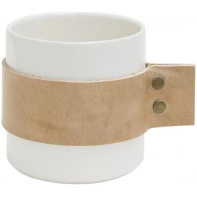 Tasse Wrap Me Morgan de TAK Design - Bande en Cuir - Céramique - Ø8,5cm - Blanc Tasse Wrap Me Morgan de TAK Design - Bande en Cuir - Céramique - Ø8,5cm - Blanc