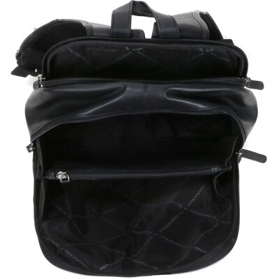 Chesterfield Wax Pull Up Detroit Rucksack - Leder, 39cm, Schwarz Chesterfield Wax Pull Up Detroit Rucksack - Leder, 39cm, Schwarz