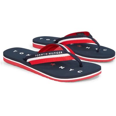 Tommy Hilfiger Webbing Strand-Sandalen (FW0FW02370) - Mitternacht Tommy Hilfiger Webbing Strand-Sandalen (FW0FW02370) - Mitternacht