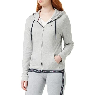 Tommy Hilfiger Cotton Terry Lounge Hoody (UW0UW00582) - grå heather (UW0UW00582-004) Tommy Hilfiger Cotton Terry Lounge Hoody (UW0UW00582) - grå heather (UW0UW00582-004)