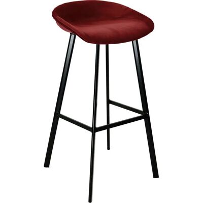 Kick Finn Velours Rood - Barkruk Kick Finn Velours Rood - Barkruk