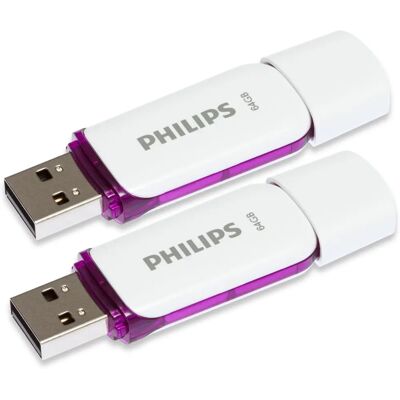 Philips 64GB Édition Hiver Magie Violet USB Clé - USB Stick Philips 64GB Édition Hiver Magie Violet USB Clé - USB Stick