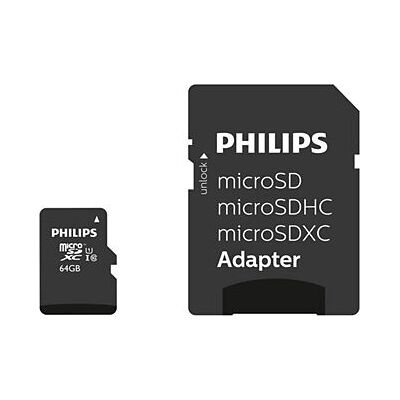 Tarjeta de memoria MicroSDXC Philips 64GB UHS-I Clase 10 Tarjeta de memoria MicroSDXC Philips 64GB UHS-I Clase 10