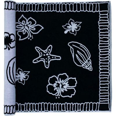 The One Towelling Hawaii Strandlaken - 90x190cm Zwart/Wit The One Towelling Hawaii Strandlaken - 90x190cm Zwart/Wit