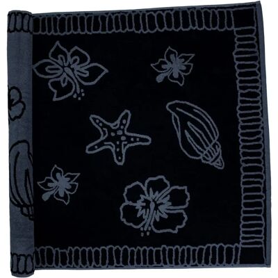 The One Towelling Hawaii Strandlaken - 90x190cm Zwart / Antraciet The One Towelling Hawaii Strandlaken - 90x190cm Zwart / Antraciet