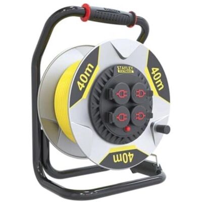 Stanley Fatmax Grau 40m Kabelhaspel - Professionelle 4 Steckdosen Stanley Fatmax Grau 40m Kabelhaspel - Professionelle 4 Steckdosen