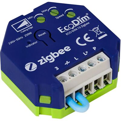 Ecodim Zigbee Smart LED-Einbaudimmer - 0-250 Watt - Phasenabschnitt - Kompatibel mit Funkschalter - ECO-DIM.10 Zigbee Ecodim Zigbee Smart LED-Einbaudimmer - 0-250 Watt - Phasenabschnitt - Kompatibel mit Funkschalter - ECO-DIM.10 Zigbee