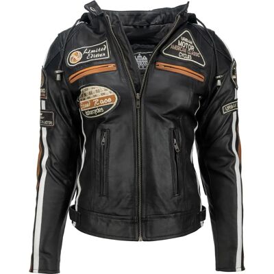 URBAN 5884 Black Lamb Leather Motorcycle Jacket - Motorcycle jacket URBAN 5884 Black Lamb Leather Motorcycle Jacket - Motorcycle jacket