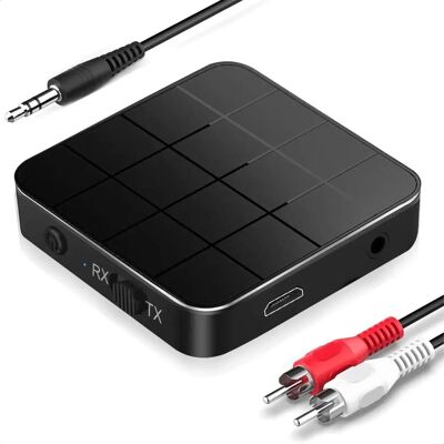 Strex Bluetooth Zender & Ontvanger - Bluetooth 5.0 - 3.5mm Aux/RCA - Draadloze Audio Strex Bluetooth Zender & Ontvanger - Bluetooth 5.0 - 3.5mm Aux/RCA - Draadloze Audio