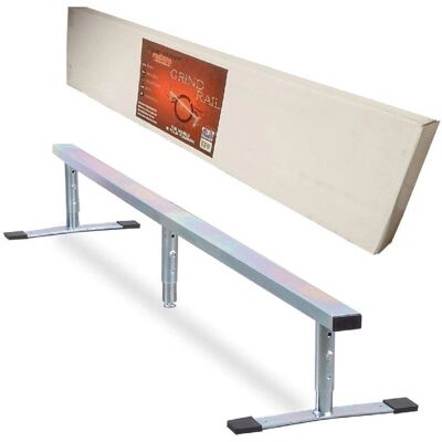 Urban Street Ramps - Flatbar Gravel Rail 185 cm Silber - Skatepark-Element Urban Street Ramps - Flatbar Gravel Rail 185 cm Silber - Skatepark-Element