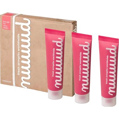 Nuud Pack deodorante rosso da 3 pezzi Nuud Pack deodorante rosso da 3 pezzi