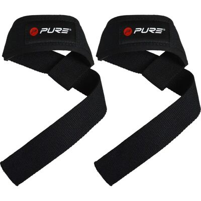 Pure2Improve Weight Lifting Straps - Polyester Black - Weight Lifting Straps Pure2Improve Weight Lifting Straps - Polyester Black - Weight Lifting Straps