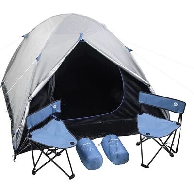 Pure4Fun Blue Complete Camping Set for 2 - Camping Set Pure4Fun Blue Complete Camping Set for 2 - Camping Set