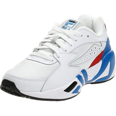 Fila Mindblower Weiß Blau Herren Turnschuhe - Leder - Größe UK 8 Fila Mindblower Weiß Blau Herren Turnschuhe - Leder - Größe UK 8
