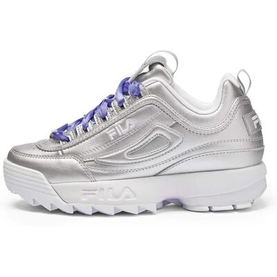 Fila Silver Disruptor F Low Sneakers - Leather, Womens, Size UK 5.5 Fila Silver Disruptor F Low Sneakers - Leather, Womens, Size UK 5.5