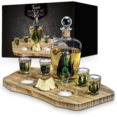 Ensemble Carafe à Tequila Mikamax - Design d'Agave - 840ml Ensemble Carafe à Tequila Mikamax - Design d'Agave - 840ml