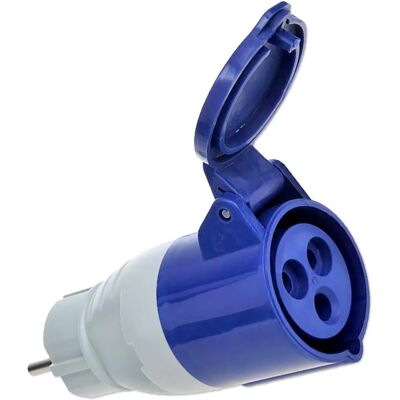 Adaptateur Schuko à CEE - 16A IP44 pour Extérieur - Publicité Adaptateur Schuko à CEE - 16A IP44 pour Extérieur - Publicité