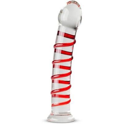 Dildo de vidrio Gildo No. 15 - Curvo, con estrías, a prueba de agua - Punto G y P Dildo de vidrio Gildo No. 15 - Curvo, con estrías, a prueba de agua - Punto G y P