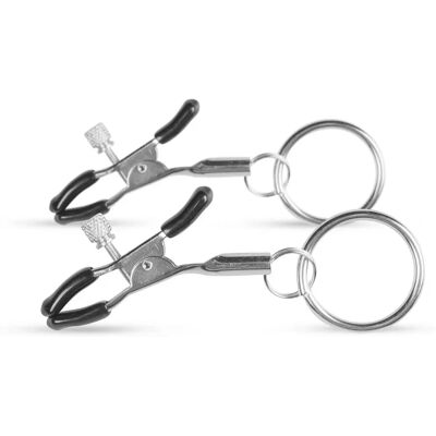 Easytoys Fetish Collection Pinces à tétons en métal avec anneau - Argent Easytoys Fetish Collection Pinces à tétons en métal avec anneau - Argent