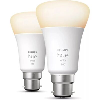 Philips Hue White Bluetooth Zigbee Lampe Intelligente - Blanc, 9,5W, B22, Pack de 2 - Publicité Philips Hue White Bluetooth Zigbee Lampe Intelligente - Blanc, 9,5W, B22, Pack de 2 - Publicité