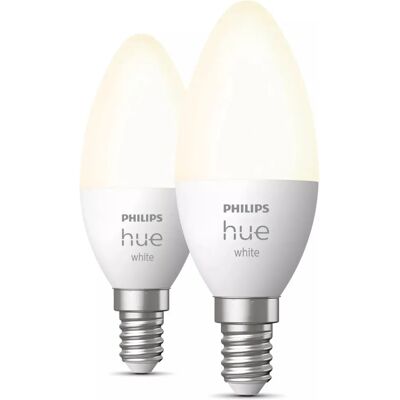 Philips Hue Hvit - 2x E14 LED Vintage Lyspære Smart belysning Philips Hue Hvit - 2x E14 LED Vintage Lyspære Smart belysning