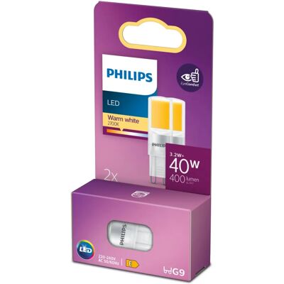 Ampoule LED Philips 8719514304031 - Blanc chaud - G9 - 3.2 W - Lot de 2 - Publicité Ampoule LED Philips 8719514304031 - Blanc chaud - G9 - 3.2 W - Lot de 2 - Publicité