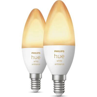 Philips Hue White Ambience Candle E14 5.2W/270lm 2 Pcs. Philips Hue White Ambience Candle E14 5.2W/270lm 2 Pcs.