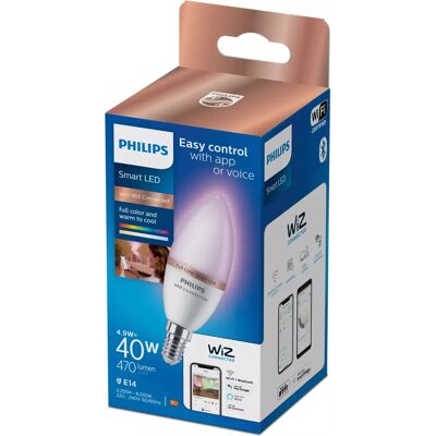 Philips - Wiz White F - 4.9W - E14 - Bombilla LED Philips - Wiz White F - 4.9W - E14 - Bombilla LED