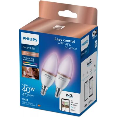 PHILIPS - WiZ E14 Kaarslamp - 16 miljoen kleuren PHILIPS - WiZ E14 Kaarslamp - 16 miljoen kleuren