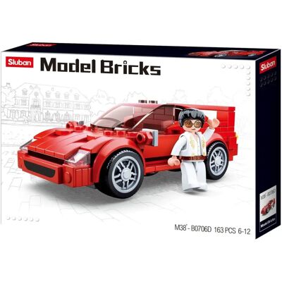Sluban M38-B0706D - Modell Ziegel Italienischer Sportwagen Rot - Modell Ziegel Sluban M38-B0706D - Modell Ziegel Italienischer Sportwagen Rot - Modell Ziegel