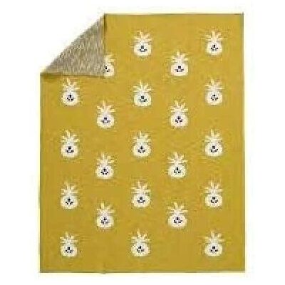 Fresk Organiczna Bawełniana Kocyk Dziecięcy - Musztardowy - 80x100 cm Fresk Organiczna Bawełniana Kocyk Dziecięcy - Musztardowy - 80x100 cm